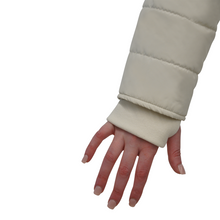 Load image into Gallery viewer, Maralyn &amp; Me Juniors' Asymmetrical Zip Puffer Jacket Ivory S
